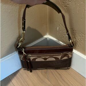 Coach Signature Canvas and leather trim Shoulder bag